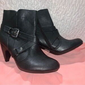 NWOT Lane Bryant Black Ankle Booties with Decorative Straps